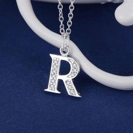 Pendant Necklaces Letter R Bling Zircon Silver Plated Necklace Sale & Pendants /OQELRZWT LSCNQSTM