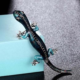 Brooches Donia Jewelry Brand Jet Enamel Chameleon Animal Brooch For Men's Punk Antique Vintage Hijab Pins Hats Accessory