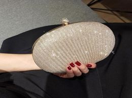 Sparky Circular Women Bridal Hand Bags For wedding Gold Evening Clutches Chain Bag Applique In Stock Bridal Bags Party8079288