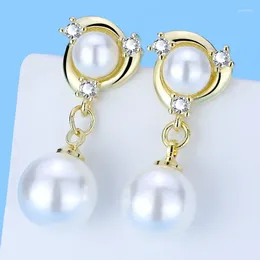 Dangle Earrings Pearl Genuine Real Tibetan Silver Drop Jewelry For Wemon Wedding Charm