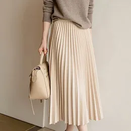 Skirts 2024 Elegant Fashion Harajuku Slim Fit Female Clothes Loose Casual All Match Pleated Skirt Solid High Waist Patchwork