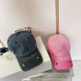 Designer Letter Ball Caps Casual Hat Washed Denim Dyeing Hats Love Design Dome for Man Woman Pink and Grey Good Quality241q