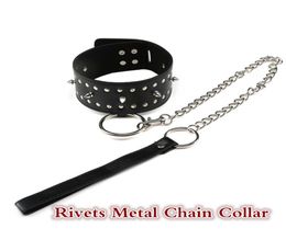 New arrival Rivets SM collar bondage slave long chain sex toys for couples slave collar SM games gay fetish adult erotic toys4053482
