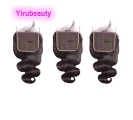 Malaysian Human Hair 6X6 Lace Closure Baby Hairs 7 By 7 13X6 Frontals Body Wave Straight Natural Color Part 3 PCSlot9431483