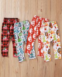 Baby Girl Pant Christmas Santa Claus Printed Trousers Dinosaur Pumpkin Red Car Halloween Kid Harem Pants4251660