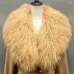 Scarves Natural Mongolian Fur Collar Fashion Down Coat Parka Detachable DIY 110cm Lady Scarf