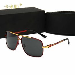 New mens Polarised sunglasses with blue film inside fashionable large frame sunglasses driving travel 8863