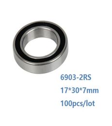 100pcslot 6903RS 69032RS 6903 RS 2RS ball bearing 17307mm Thin wall Rubber cover Deep Groove Ball Bearing 17x30x7mm2017451