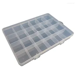 Jewelry Pouches Large Plastic Organizer Box 24 Compartments Container Storage Rectangle For Case Findings Other Iter