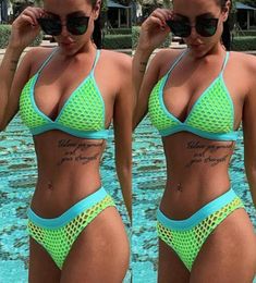 Fashion Women Sexy Padded Push Up Swimming Suit Swimsuit Fashion Mesh Bikini Set2158771