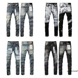 Jeans viola Ksubi da uomo firmati per donna Pantaloni sportivi da moto con vestibilità ricamata di marca viola jeans neri con foro estivo