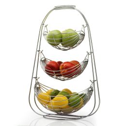 Baskets New Nordic Fruit Basket Bowl Holder Stand Kitchen Vegetables Storage Stainless Steel Organiser Decoration Household Food Storage