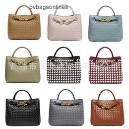 Original Bottegs Venetas Andiamo Bag New High end Small Capacity Handheld Womens Personality and Elegance Simple Handwoven Practical Versatile Single Shoulder Ob