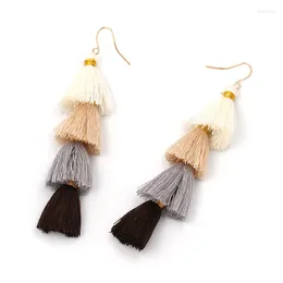 Dangle Earrings Earring Fashion Multilayer Tassel Handmade Crafts 2024 Bohemia Style Trendy Mixed Color Charm