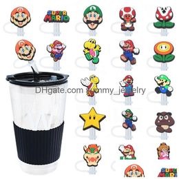 Drinking Sts 25Colors Childhood Vintage Game Dragon Sile St Toppers Accessories Er Charms Reusable Splash Proof Dust Plug Decorative 8 Otnty