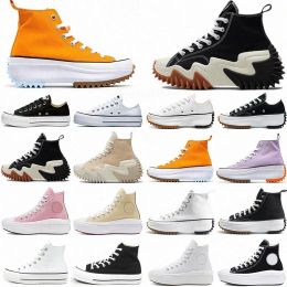 Star Casual Shoes Motion men Women British joint Black Yellow white High top Classic Thick bottom Canva