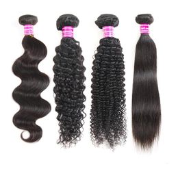 Brazilian Straight Virgin Human Hair Bundles Peruvian Deep Water wave Kinky Curly Remy Hair Extensions wet and wavy human hair Wea9790614