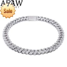 Aeaw 18 Inch 925 Sterling Silver Setting Iced Out Moissanite Diamond Hip Hop Cuban Link Chain Miami Necklace Jewelry for Mens X050262f