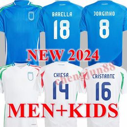 23 24 25 Italia CHIESA Soccer Jerseys 2024 home and away Italy RASPADORI VERRATTI BARELLA Shirt TOTTI LORENZO POLITANO special MIRETTI Football uniform 167 20 33