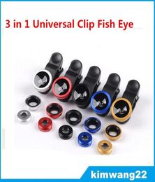 Factory 3 in 1 Universal Clip Fish Eye Wide Angle Macro Phone Fisheye camera Lens For iPhone Samsung htc lg3083793