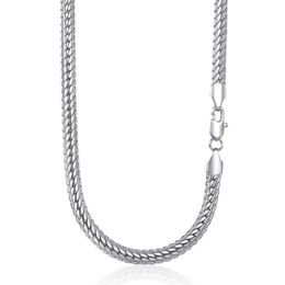 6mm Womens Mens Necklace Chain Hammered Close Rombo Link Curb Cuban White Gold Filled GF Fashion Jewellery Accessories DGN337 Chains235o