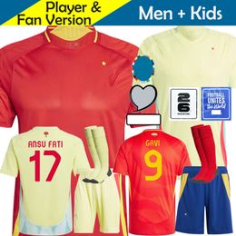 Spain 24 25 Soccer Jersey MORATA FERRAN ASENSIO 2024 Euro Cup Spanish National Team Football Shirt 2025 Men Kids Kit Set Home Away Camisetas Espana RODRI OLMO