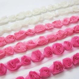 Hair Accessories 1y/lot Chiffon Frayed Flower Trim For Diy Crafting Baby Girls Dress Clothes Shoes Sewing Home Decorations
