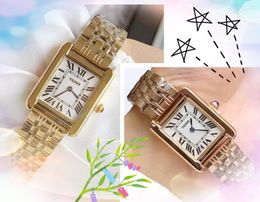 Two Stiches Square Roman Small Dial Watch Women Quartz Imported Movement Clock Solid Fine Stainless Steel All the Crime Super Lover Super Nice Wristwatch Gifts