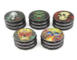 3D Metal Manual Herb Grinder 63MM Creative Skull Pattern Smoking Accessories 4 Layers Tobacco Grinders Mixed Colors1469219