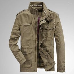 Men's Jackets Military Jacket Men Multi-pocket Cotton Outdoor Coats Casual Autumn Cargo Outwear 7XL Brand Male Clothes N161