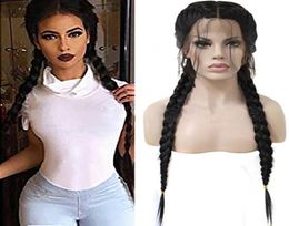 ZhiFan braided lace front wigs 26inch braided wigs for black women for braiding hair wig8989684