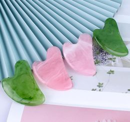 Rose Pink Green Resin Guasha Board Natural Stone Scraper Chinese Gua Sha Pad4536760