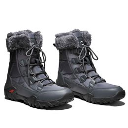 HBP Non Brand New Styles Wholesale High Quality Long Boots Men Knee Outdoor Fur Waterproof Hiking Shoes Winter Snow Large Size 46 Snow Boots