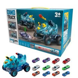 Transformation toys Robots Dinosaur toys with cars inertial car toys colorful toy set for boys and girls colorful toy set for improvement 2400315