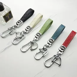 Keychains Fashion Handmade Keychain Genuine Leather Keyring DIY Car Key Holder Keys Organiser Charm Accessories