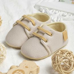 First Walkers Newborn Baby Shoes Fashionable Casual Baby Boys PU Leather Anti Slip Folding Rubber Sole Toddler First Walking Shoes 240315