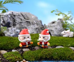 10pcs christmas Santa Claus fairy garden miniatures figurines jardin terrarium decor home bonsai ornaments moss micro landscape3221442