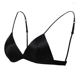 Bras Sexy 88%Natural Silk 12%Spandex Wire Free Thin Padded Everyday Bralette White Black Pink Underwear