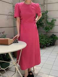 Party Dresses Alien Kitty Gentle Minimalist Long Dress Women Summer Work Wear 2024 Close Waist Elegant Slim Short Sleeve Chic Office Lady