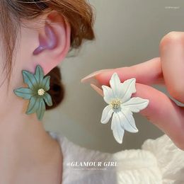 Stud Earrings Asymmetric Northern Europe Forest Style Small Flower Leaves Ear Studs Personalised Versatile Premium Earring