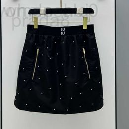 Skirts designer Designer Women A-line With Crystal Beads Letter Print Mini Skirt Girls Female Vintage Runway Brand High End Custom Dresses Suit LXJU 63HJ