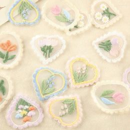 Gift Wrap 10pcs Love Flowers Patches Lace Fabric Embroidery Cute Mini Hollow Mesh Headwear DIY Clothing Sewing Supplies Scrapbook Stickers