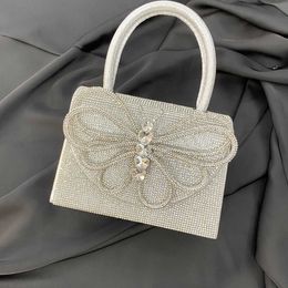 Shoulder Bags Silver Designer Bag Water Diamond Evening Bag Dress Wedding Banquet Designer Handbags Tote 240311