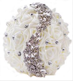 Custom Made Artificial Wedding Bouquet De Mariage Blanc Bride Bouquet Ramos De Novia Crystal Bridesmaid Bouquet In Stock4060313