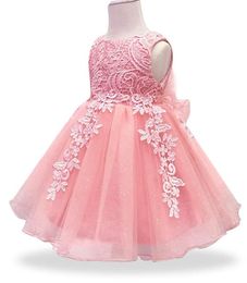 Baby Girls Dress Lace Flower Christening Gown Baptism Clothes Newborn Kids Girls 1yrs Birthday Princess Infant Party Costume8941544