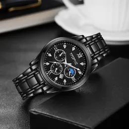 Wristwatches Men Elegant Watch Luxury Chronograph Moon Phase Men's Watches For Business Formal Wear Confidence