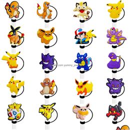 Drinking Sts Childhood Game Yellow Elf Dragon Ghost Duck Sile St Toppers Accessories Er Charms Reusable Splash Proof Dust Plug Decorat Otaed