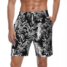 Men's Shorts Swimsuits Tropical Leaves Board Summer Hawaii Cool Casual Beach Short Pants Man Design Sports Surf Quick Dry Trunks