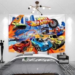 Tapestries 90x150cm Wheels Tapestry Polyester Printed Racing Car Banner For Decor