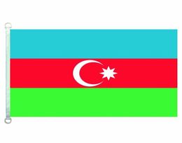 Azerbaijan Flag Banner 3X5FT90x150cm 100 Polyester 110gsm Warp Knitted Fabric Outdoor Flag4283168